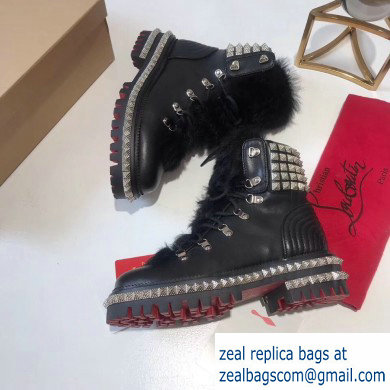 Christian Louboutin King St Combat Boots Black/Hair 2019 - Click Image to Close