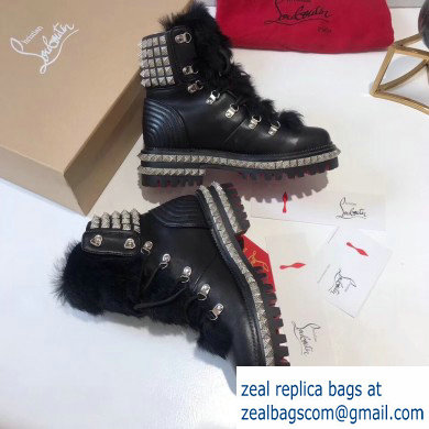 Christian Louboutin King St Combat Boots Black/Hair 2019