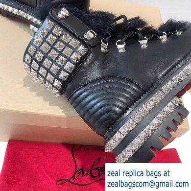 Christian Louboutin King St Combat Boots Black/Hair 2019