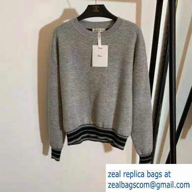 DIOR KNITTED SWEATER AND PANTS GRAY 2019
