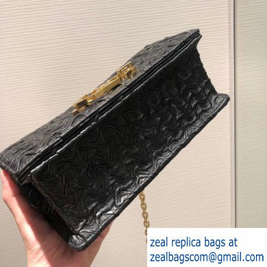 Dior 30 Montaigne Flap Bag In Crinkled Lambskin Black 2019