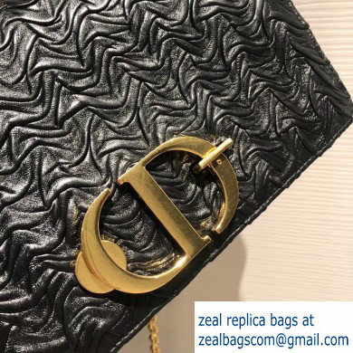 Dior 30 Montaigne Flap Bag In Crinkled Lambskin Black 2019