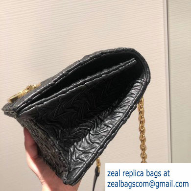 Dior 30 Montaigne Flap Bag In Crinkled Lambskin Black 2019