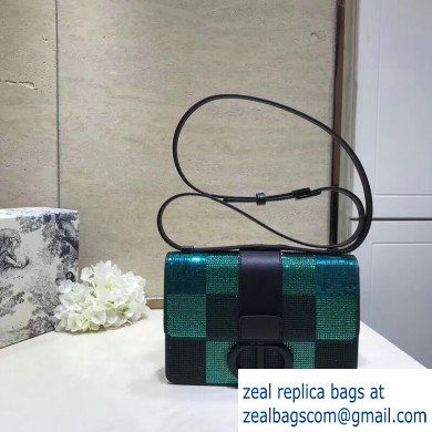 Dior 30 Montaigne Flap Bag with Sequins Check Green 2019 - Click Image to Close