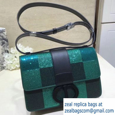 Dior 30 Montaigne Flap Bag with Sequins Check Green 2019 - Click Image to Close