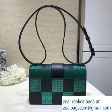 Dior 30 Montaigne Flap Bag with Sequins Check Green 2019