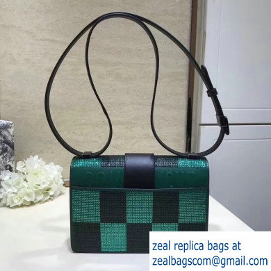 Dior 30 Montaigne Flap Bag with Sequins Check Green 2019 - Click Image to Close