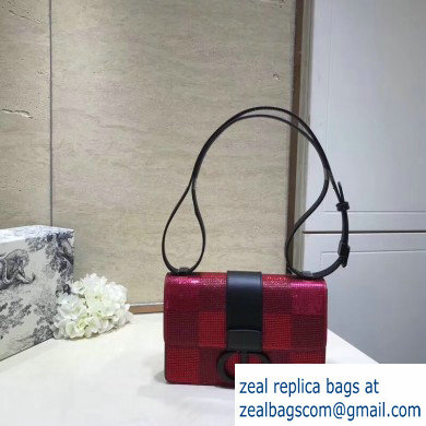 Dior 30 Montaigne Flap Bag with Sequins Check Red 2019
