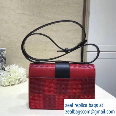 Dior 30 Montaigne Flap Bag with Sequins Check Red 2019