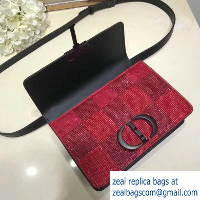 Dior 30 Montaigne Flap Bag with Sequins Check Red 2019