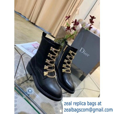 Dior Chain Lace Boots Black 2019 - Click Image to Close