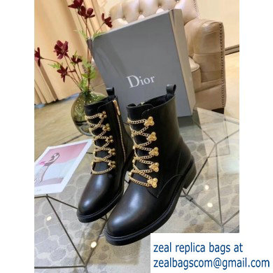 Dior Chain Lace Boots Black 2019 - Click Image to Close