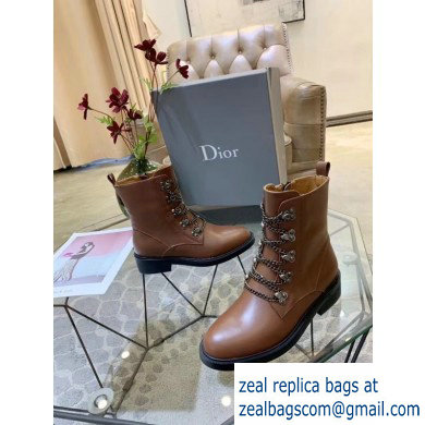 Dior Chain Lace Boots Brown 2019