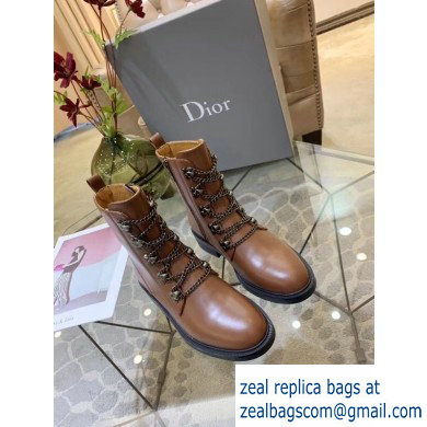 Dior Chain Lace Boots Brown 2019