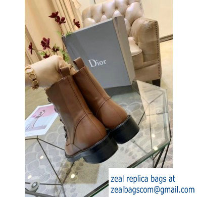 Dior Chain Lace Boots Brown 2019