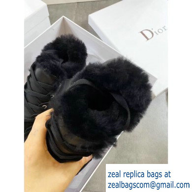 Dior D-Connect Shearling Sneakers Black 2019