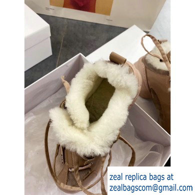 Dior D-Connect Shearling Sneakers Nude 2019 - Click Image to Close