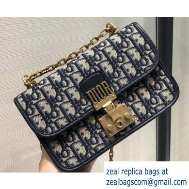 Dior Dioraddict Mini Flap Bag in Oblique Canvas Blue 2019