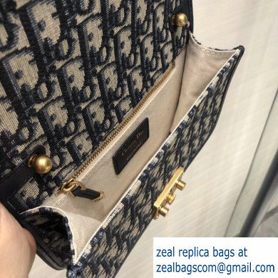 Dior Dioraddict Mini Flap Bag in Oblique Canvas Blue 2019