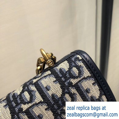 Dior Dioraddict Mini Flap Bag in Oblique Canvas Blue 2019