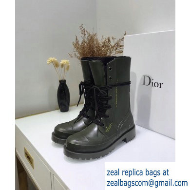 Dior Diorcamp Low Boots in Shiny Rubber Army Green 2019
