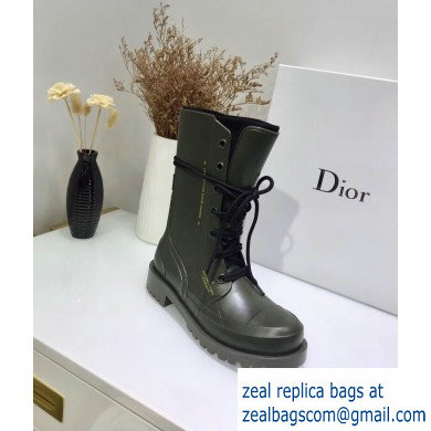 Dior Diorcamp Low Boots in Shiny Rubber Army Green 2019