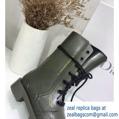 Dior Diorcamp Low Boots in Shiny Rubber Army Green 2019 - Click Image to Close