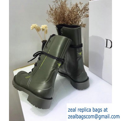 Dior Diorcamp Low Boots in Shiny Rubber Army Green 2019