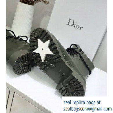 Dior Diorcamp Low Boots in Shiny Rubber Army Green 2019