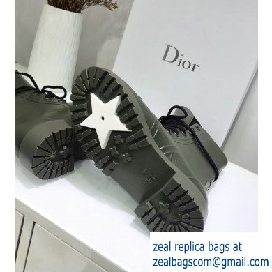 Dior Diorcamp Low Boots in Shiny Rubber Army Green 2019 - Click Image to Close