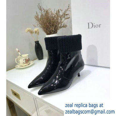 Dior Heel 3.5cm Beat Low Boots in Black Brushed Calfskin 2019