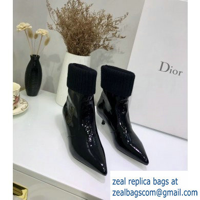 Dior Heel 3.5cm Beat Low Boots in Black Brushed Calfskin 2019