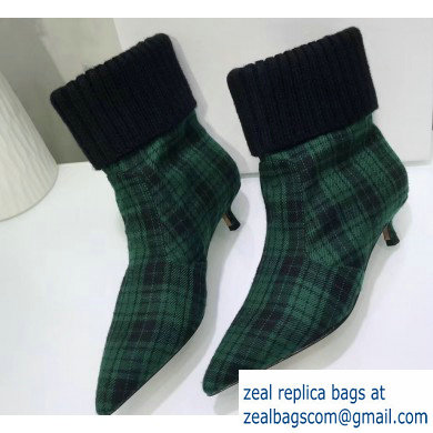 Dior Heel 3.5cm Beat Low Boots in Tartan Fabric Black/Green 2019 - Click Image to Close