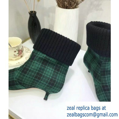 Dior Heel 3.5cm Beat Low Boots in Tartan Fabric Black/Green 2019 - Click Image to Close