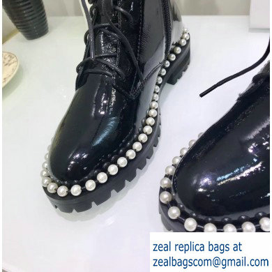 Dior Heel 3cm Pearl Around Ankle Boots Black 2019