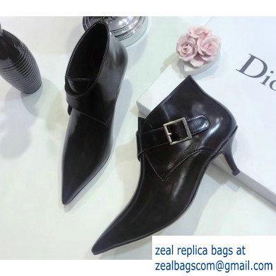 Dior Heel 4.5cm Swing Ankle Boots Black with Buckle 2019
