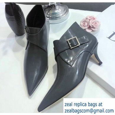 Dior Heel 4.5cm Swing Ankle Boots Gray with Buckle 2019