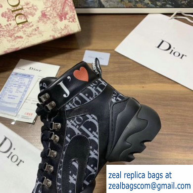 Dior JE T'AIME Oblique High-top Sneakers Black 2019 - Click Image to Close