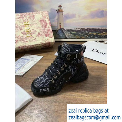 Dior JE T'AIME Oblique High-top Sneakers Black 2019 - Click Image to Close