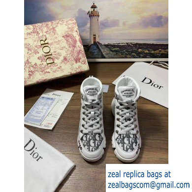 Dior JE T'AIME Oblique High-top Sneakers White 2019 - Click Image to Close