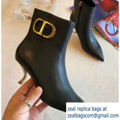 Dior Kitten Heel 5cm Ankle Boots CD Logo Black 2019