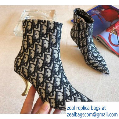 Dior Kitten Heel 5cm Ankle Boots Oblique Black 2019
