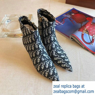 Dior Kitten Heel 5cm Ankle Boots Oblique Black 2019