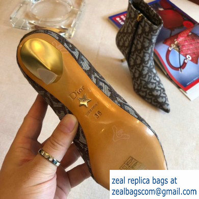 Dior Kitten Heel 5cm Ankle Boots Oblique Brown 2019