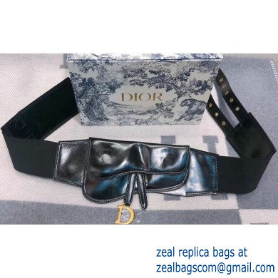 Dior Large Saddle Belt in Black Lambskin - Click Image to Close