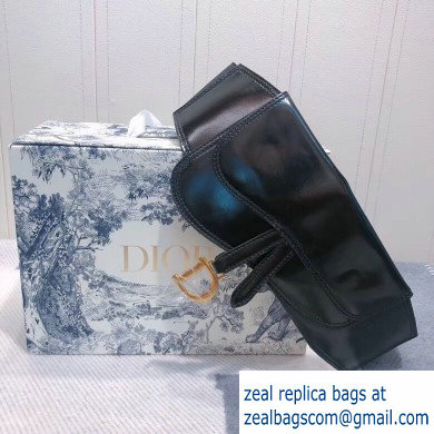 Dior Large Saddle Belt in Black Lambskin