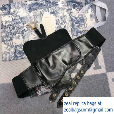 Dior Large Saddle Belt in Black Lambskin - Click Image to Close