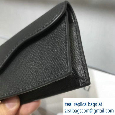 Dior Leather Saddle Flap Card Holder Black 2019