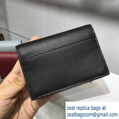 Dior Leather Saddle Flap Card Holder Black 2019