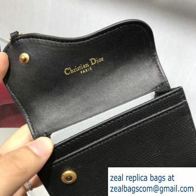 Dior Leather Saddle Flap Card Holder Black 2019 - Click Image to Close